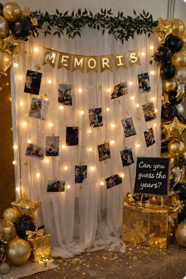 Décoration festive anniversaire salle