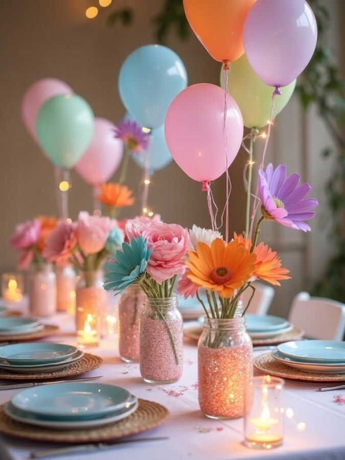 Décoration festive table anniversaire