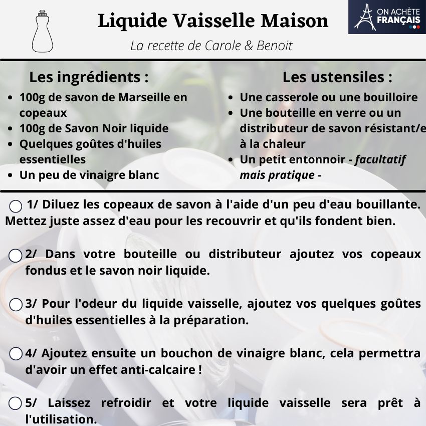 Liquide vaisselle DIY efficace