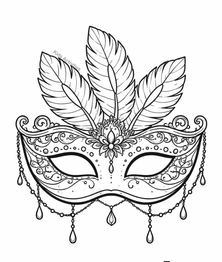 Masques carnaval enfants coloriage