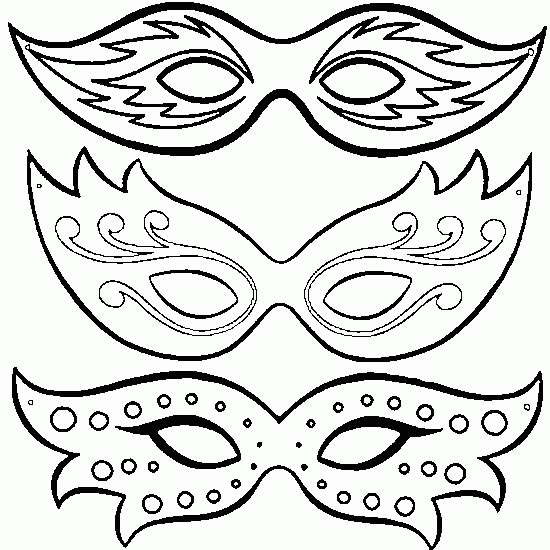 Masques carnaval enfants coloriage